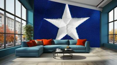 Embroidered star American flag macro Wall mural