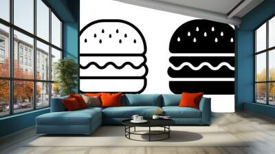 Burger icon set. flat illustration of vector icon Wall mural