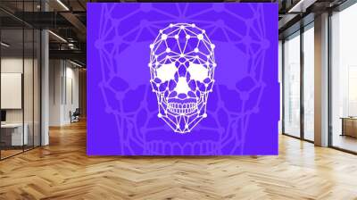 Digital Skull Technology Symbol Vector Illustration Wall mural