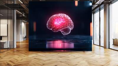 Futuristic background featuring digital brain scanning technolog Wall mural