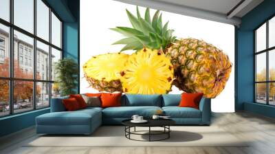 Pineapple whole and sliced Wall mural