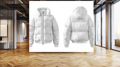 White puffer jacket front and back view Wall mural