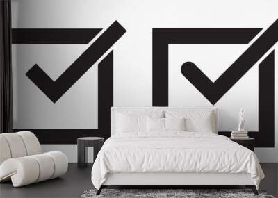 Icon ok. Okay icon. Confirmation of action. Checkbox. Choice. Vector icon. Wall mural