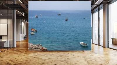 Boats on clear sea under day light Wall mural