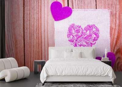 embroidery on  day in love Wall mural