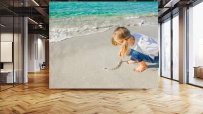 happy child by the sea in the open air Wall mural