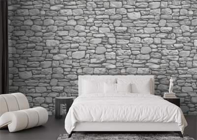 Dry stone wall masonry seamless texture map Wall mural