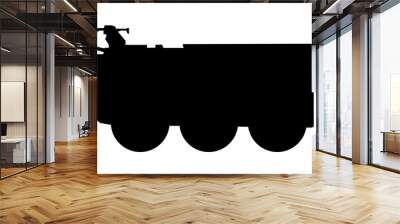 Infantry combat fighting vehicle silhouette. VAB APC France. Black military battle machine vector icon, modern army transport. Wall mural