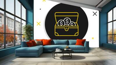 Line Treasure chest icon isolated on white background. Colorful outline concept. Vector Wall mural