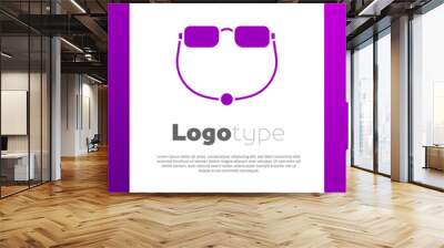 Logotype Eyeglasses icon isolated on white background. Logo design template element. Vector. Wall mural