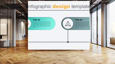 Set line Computer monitor with graph chart, Geometric figure Tetrahedron, Mathematics sets A and B and Protractor. Business infographic template. Vector Wall mural