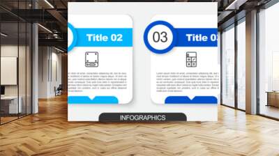 Set line Document with graph chart, Server, Calculator and Pie infographic. Business infographic template. Vector Wall mural