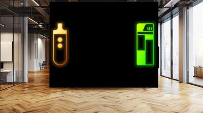 Set Vape mod device, Electronic cigarette, Lighter and icon. Vector Wall mural