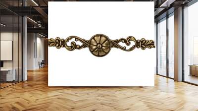 Furniture accessories: Stylish bronze  handles, isolated on a wh Wall mural