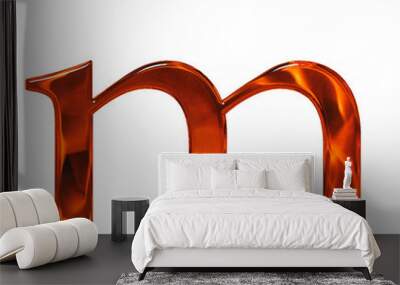 Lowercase letter m - the extruded of glass with pattern flame, i Wall mural