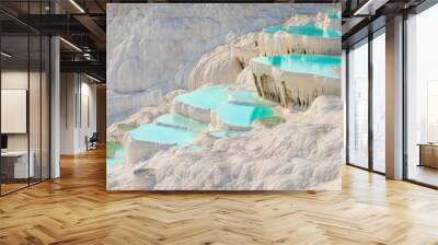 Pamukkale, natural pool with blue water, Turkey tourist attraction Wall mural