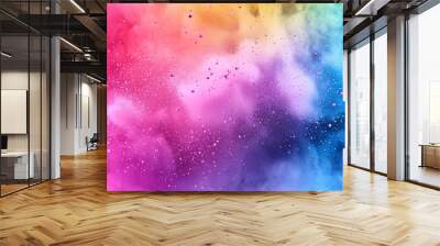 Color powder splash rainbow background paint holi smoke color. Wall mural