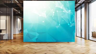 Abstract blue polygons. Wall mural