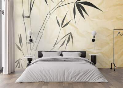 Grunge Stained Bamboo Paper Wall mural