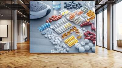 Vitamin and dietary supplements for healthy in daily life Wall mural