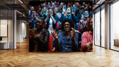 Enthusiastic audience cheering Wall mural