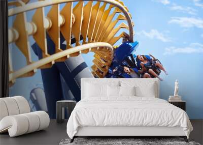 People riding amusement park ride Wall mural