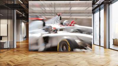 Race cars driving on track Wall mural