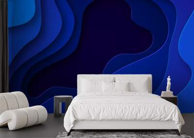 3D abstract blue background Wall mural