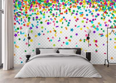 Background with many falling tiny confetti Wall mural