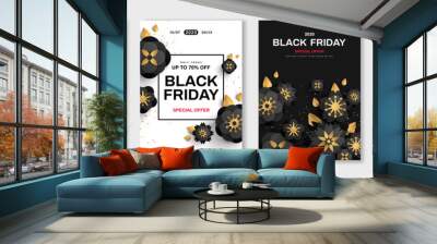 Black Friday Sale set of poster Wall mural