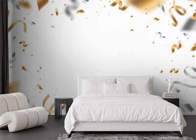 Golden and silver confetti Wall mural