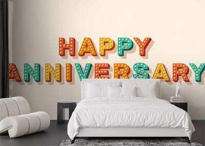 Happy anniversary vector lettering Wall mural