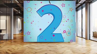 anniversaire des 2 ans pour les garçons Wall mural