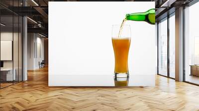 Glass of beer isolated Wall mural