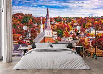 Montpelier, Vermont, USA town skyline in autumn. Wall mural