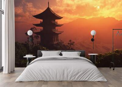 Chinese house Wall mural