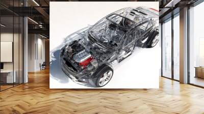 Model of modern cars. Wall mural