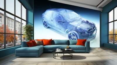 Transparent model cars. Wall mural