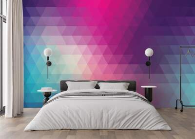 Abstract geometric background, colorful triangles. Vector illustration Wall mural