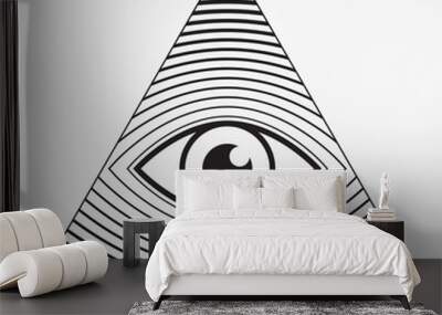 All seeing eye symbol, vector illustration Wall mural