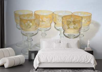 wine glasses on a white background Wall mural