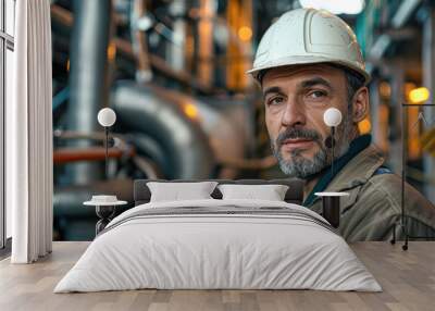 A man wearing a hard hat Wall mural