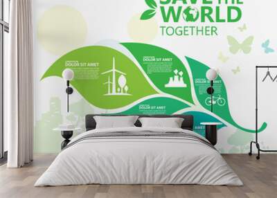 environment. let's save the world together Wall mural