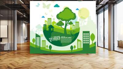 Environment. Let's Save the World Together Wall mural