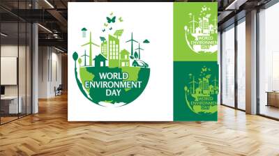 World environment day logo design template  Wall mural