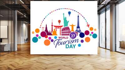 World Tourism Day logo template vector illustration Wall mural