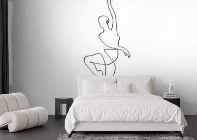 Ballet Dancer ballerina in Continuous Line Art Drawing. Vector  Wall mural