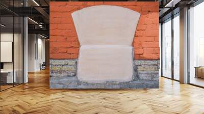 Red and gray rough painted bricks wall with white detail Wall mural