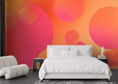 Abstract orange balls geometric gradient color background.For graphic design. 3d render illustration. Wall mural