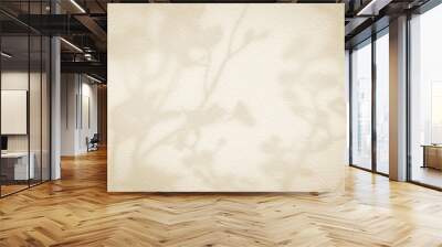 Flower shadows on light brown and cream color wall. Wall mural